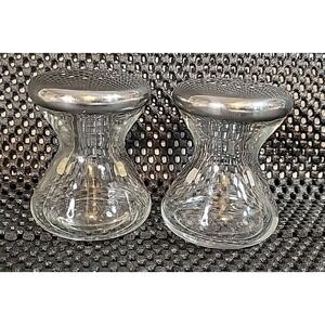 Vintage Hourglass Salt Pepper Shakers MCM Retro Chrome